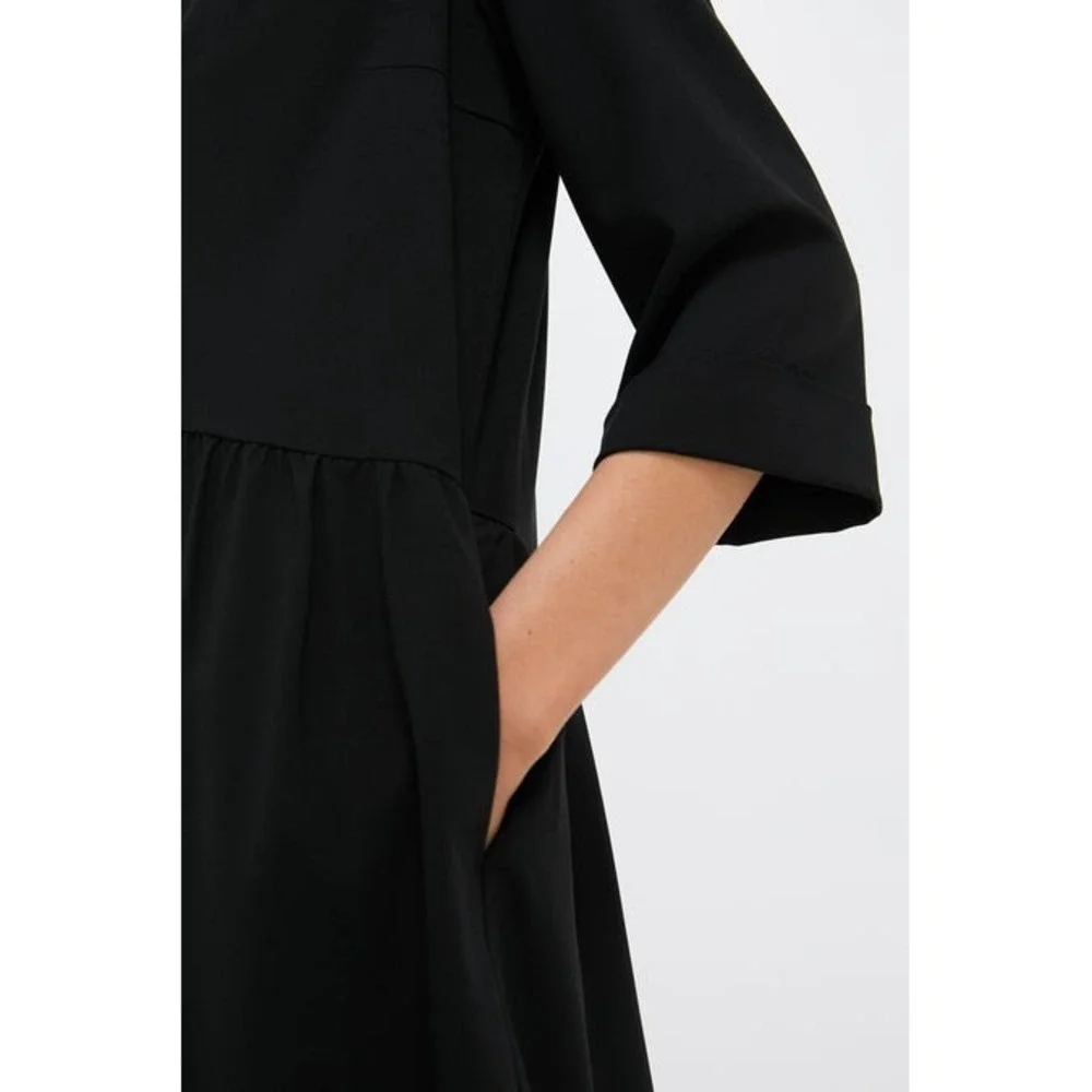 Tuckernuck Black Stretch Cape Royal Shirt Dress‎ 3/4 Sleeve Women's XS